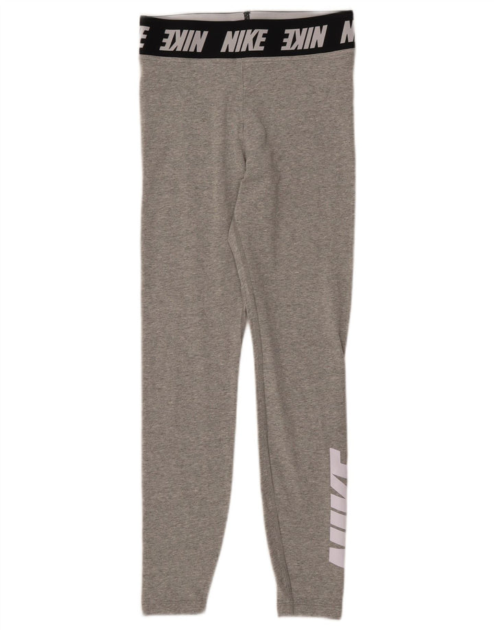 NIKE Leggings graphiques pour femmes UK 8 petit coton gris