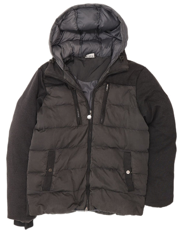 Emporio Armani Veste matelassée à capuche pour homme UK 36 Small Gris Colourblock