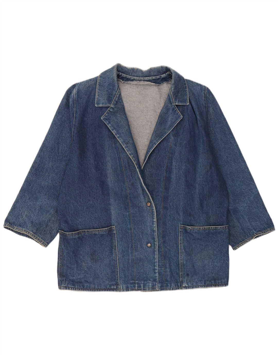 vintage Femmes Surdimensionné 2 Bouton Denim Blazer Veste UK 18 XL Bleu