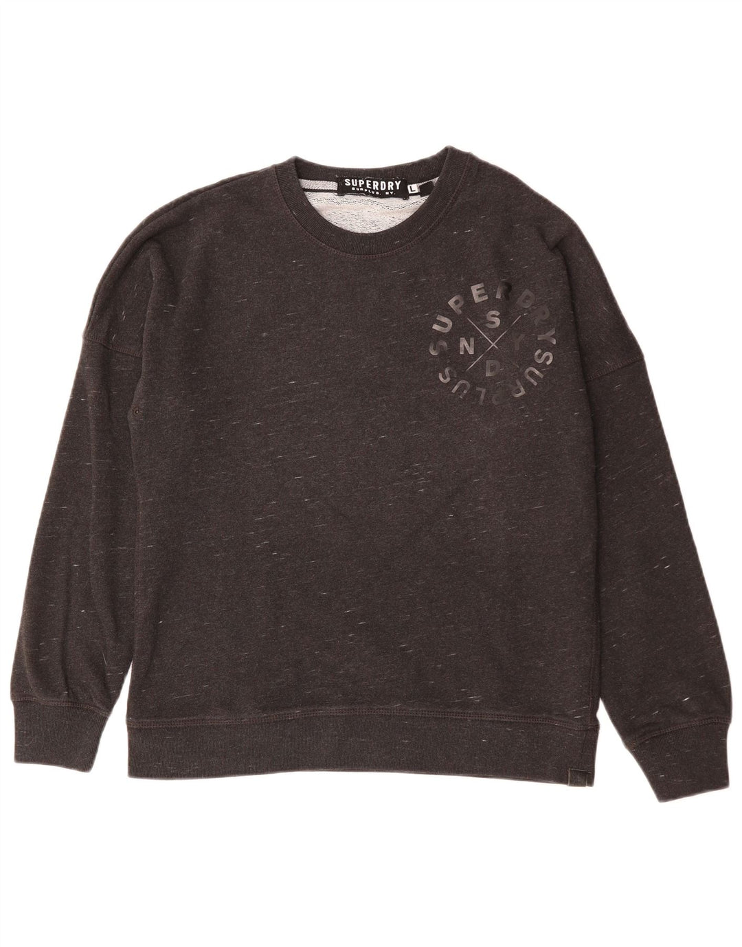 Superdry Sweat-shirt graphique pour femme UK 16 Grand coton moucheté noir