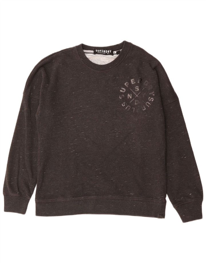 Superdry Sweat-shirt graphique pour femme UK 16 Grand coton moucheté noir