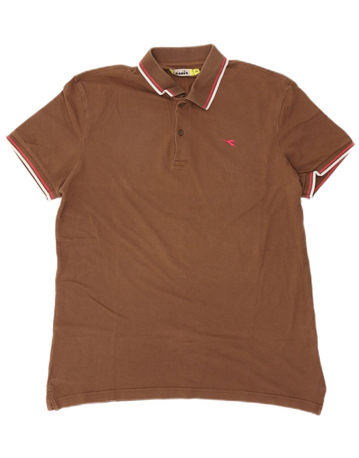 Diadora Polo Homme XL Marron Coton