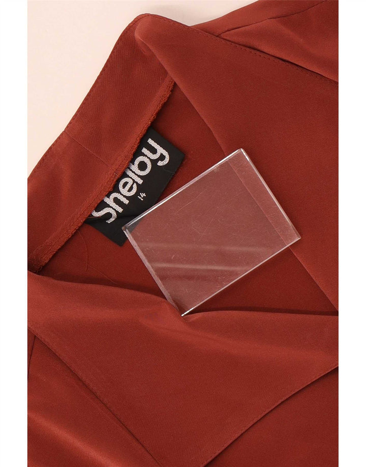 Chemisier chemise femme vintage UK 14 Grand Rouge