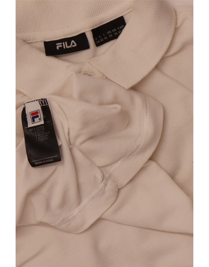 FILA Polo Homme XL Blanc Cassé Coton