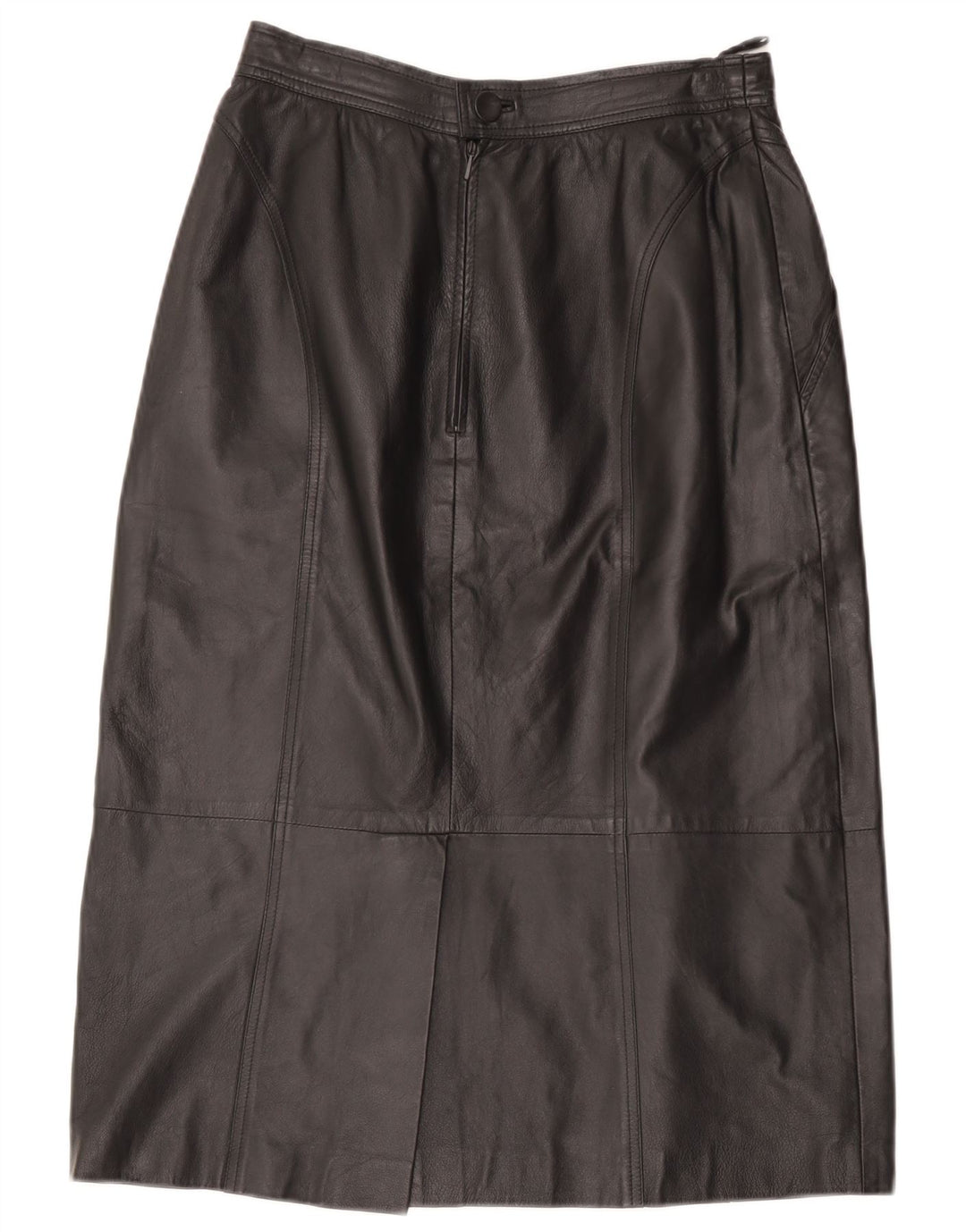 jupe en cuir femme vintage W28 Noir moyen