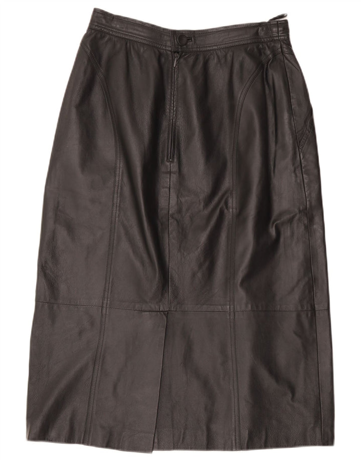 jupe en cuir femme vintage W28 Noir moyen