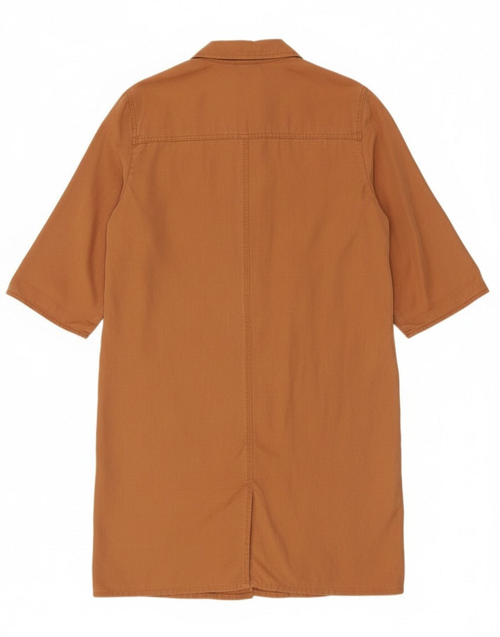 Perte by Krizia Robe chemise pull à manches 3/4 pour femme UK 12 Marron moyen