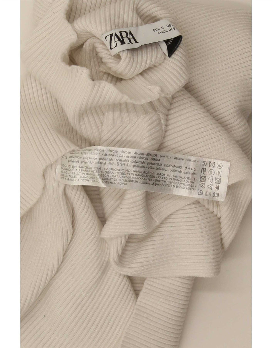 Zara Femme Débardeur UK 8 Petit Viscose Blanc