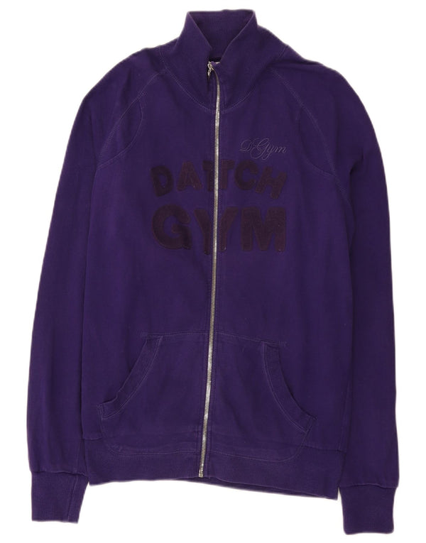 Datch Veste de survêtement graphique pour homme en coton violet Taille L