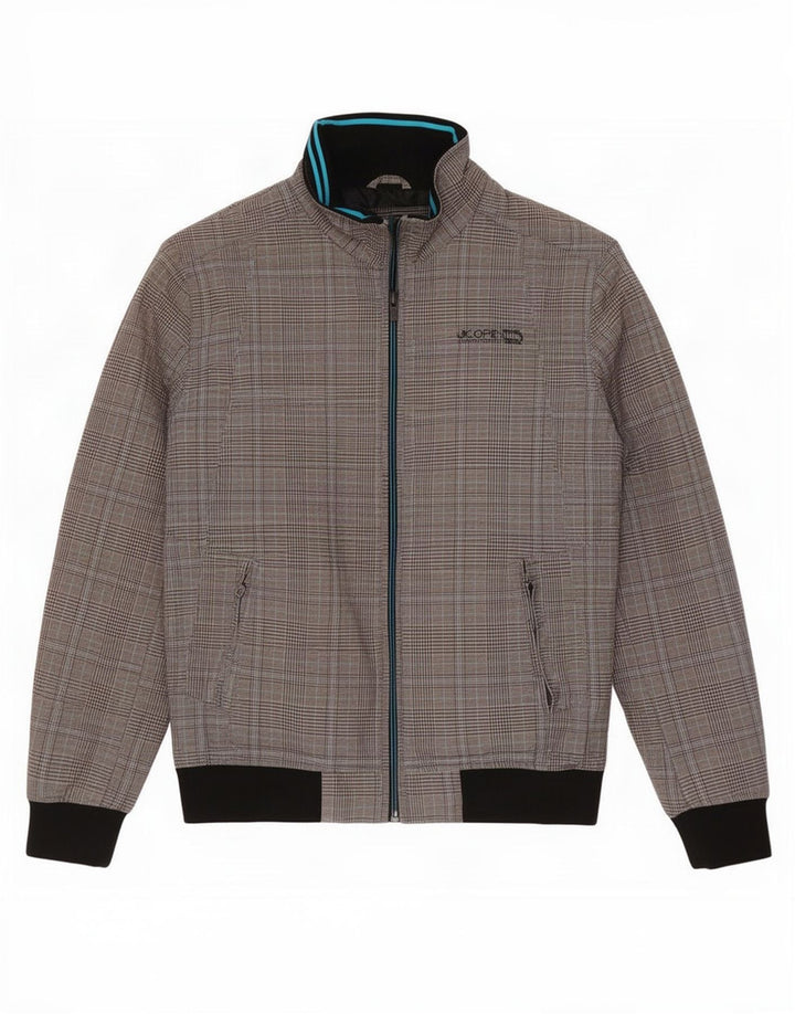 Jack & Jones Veste Bomber Homme UK 38 Gris Moyen à Carreaux Coton