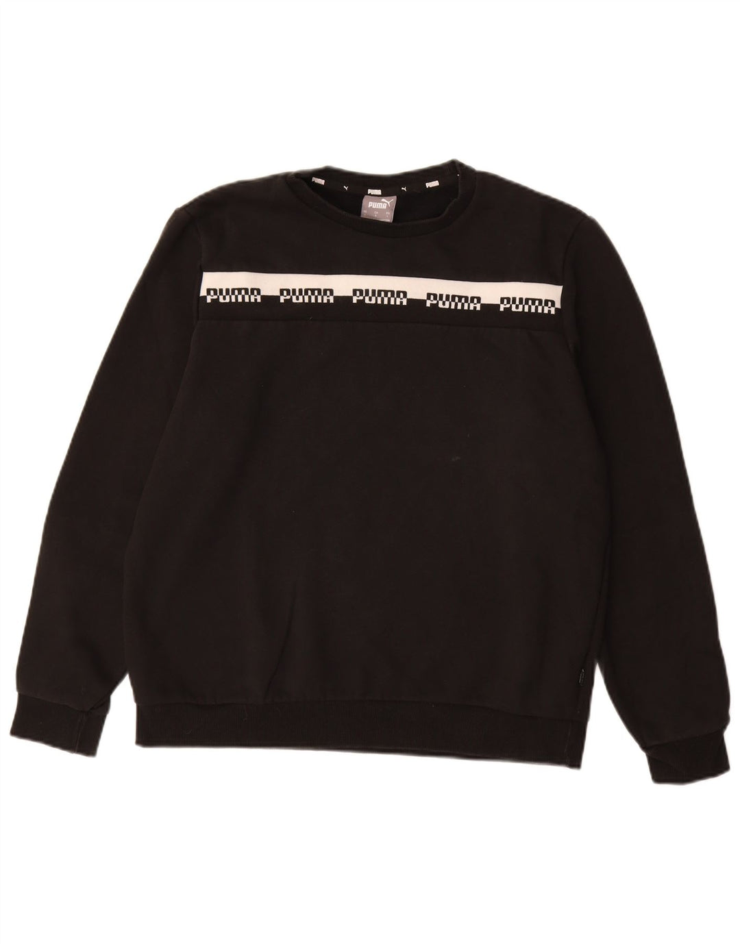 PUMA Sweat-shirt graphique pour homme en coton noir Taille L