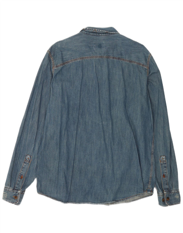 Fat Face Chemise en jean coupe classique pour homme, grand bleu, coton