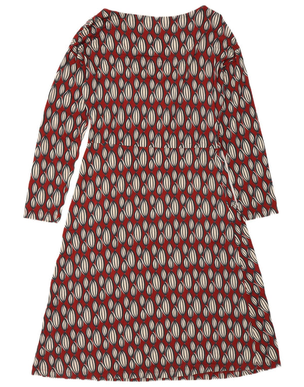 Robe trapèze à manches longues White Stuff pour femme UK 42, rouge moyen géométrique