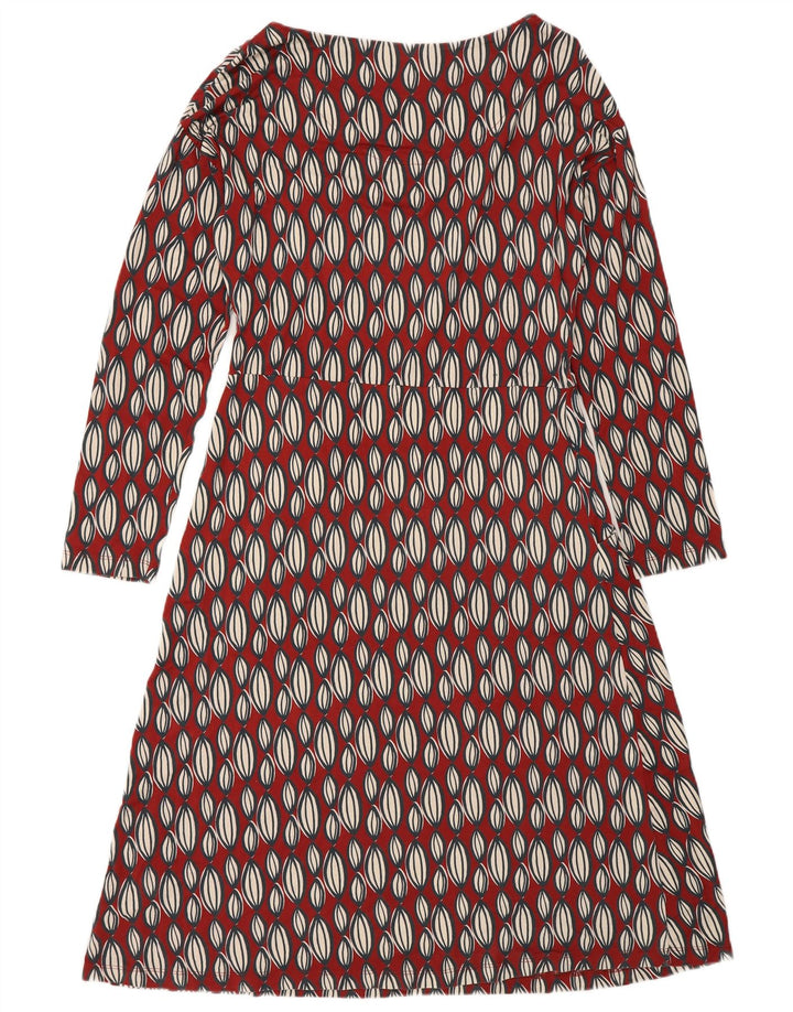 Robe trapèze à manches longues White Stuff pour femme UK 42, rouge moyen géométrique