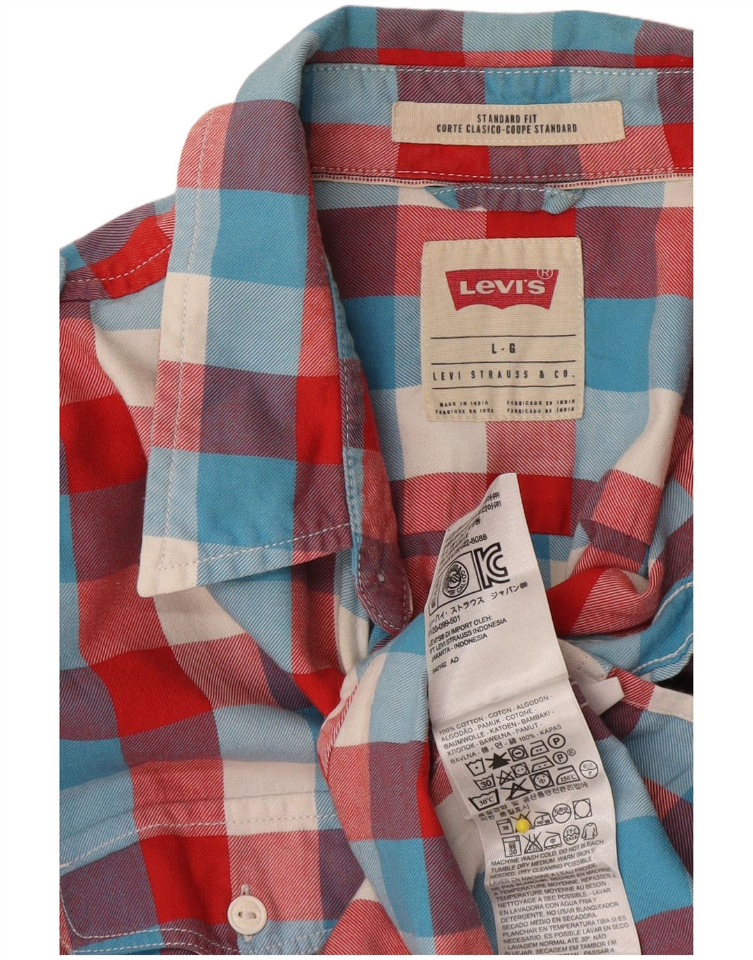 Levi's Chemise Coupe Standard Homme Multicolore Carreaux Coton