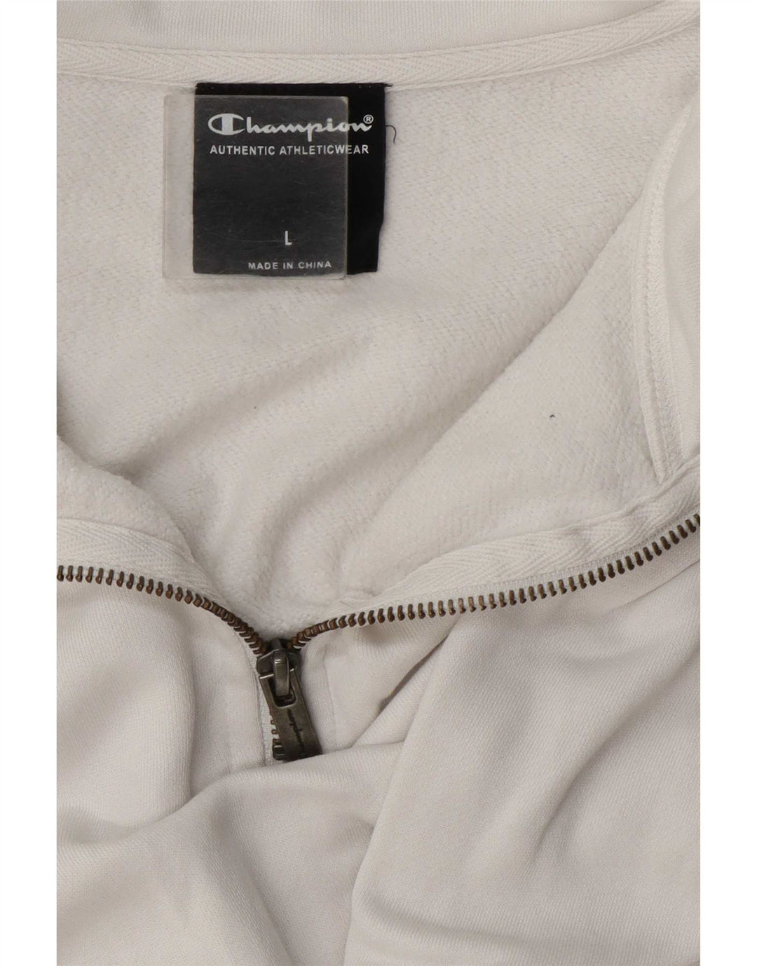Champion Sweat-shirt à col zippé pour homme Grand coton blanc