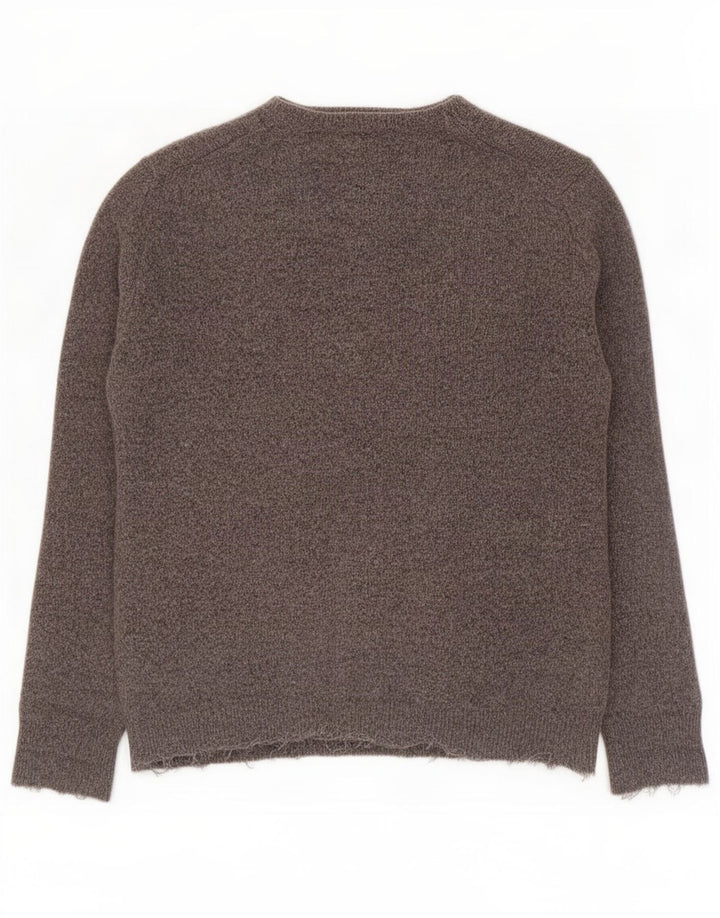 Barbour Pull ras du cou pour homme en laine mouchetée gris moyen