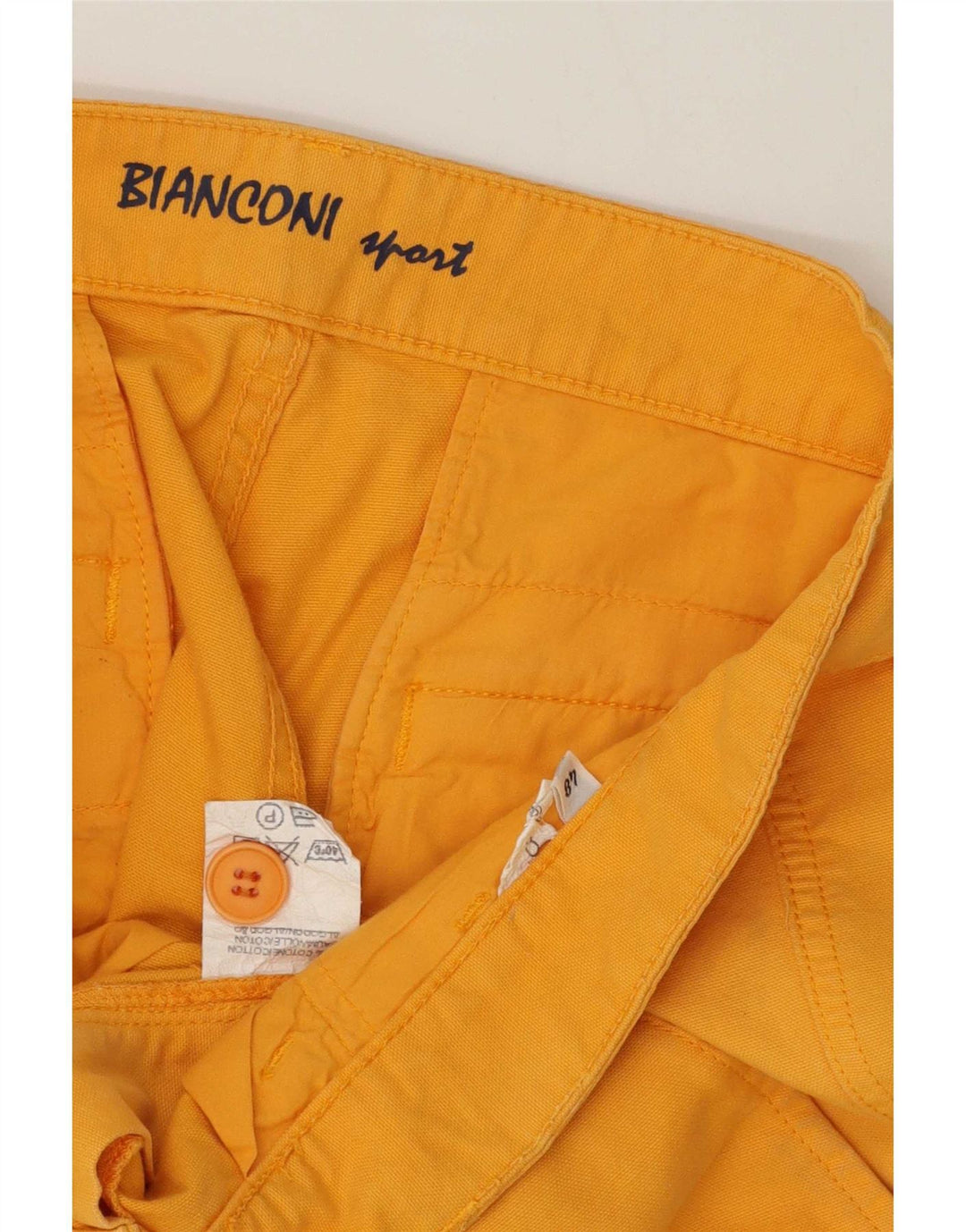Short Cargo Vintage Homme IT 48 Moyen W34 Coton Jaune
