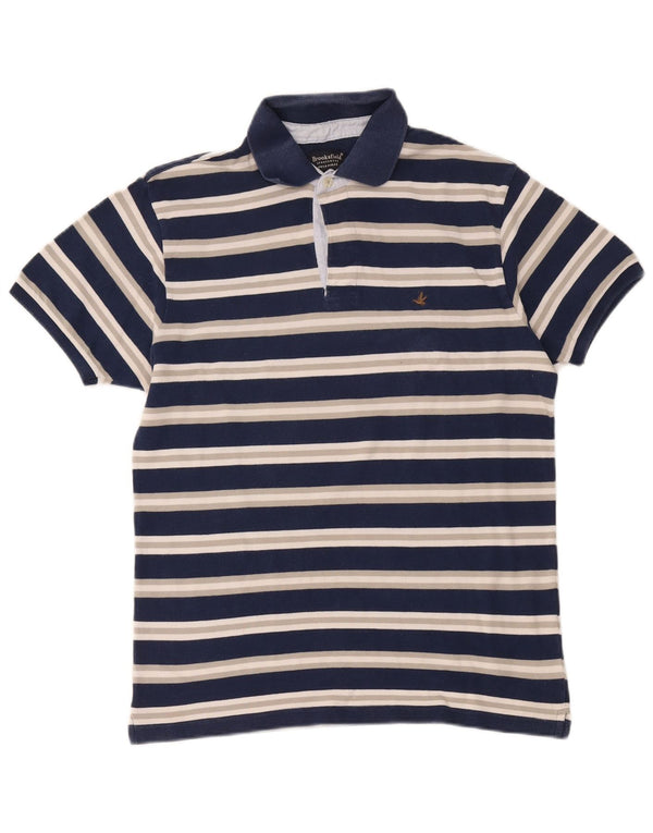 Brooksfield Polo Homme IT 52 Large Bleu Marine Rayé Coton