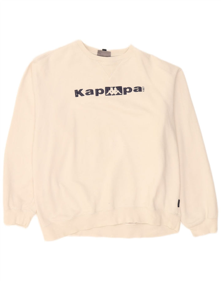 Kappa Sweat-shirt graphique pour homme XL en coton blanc