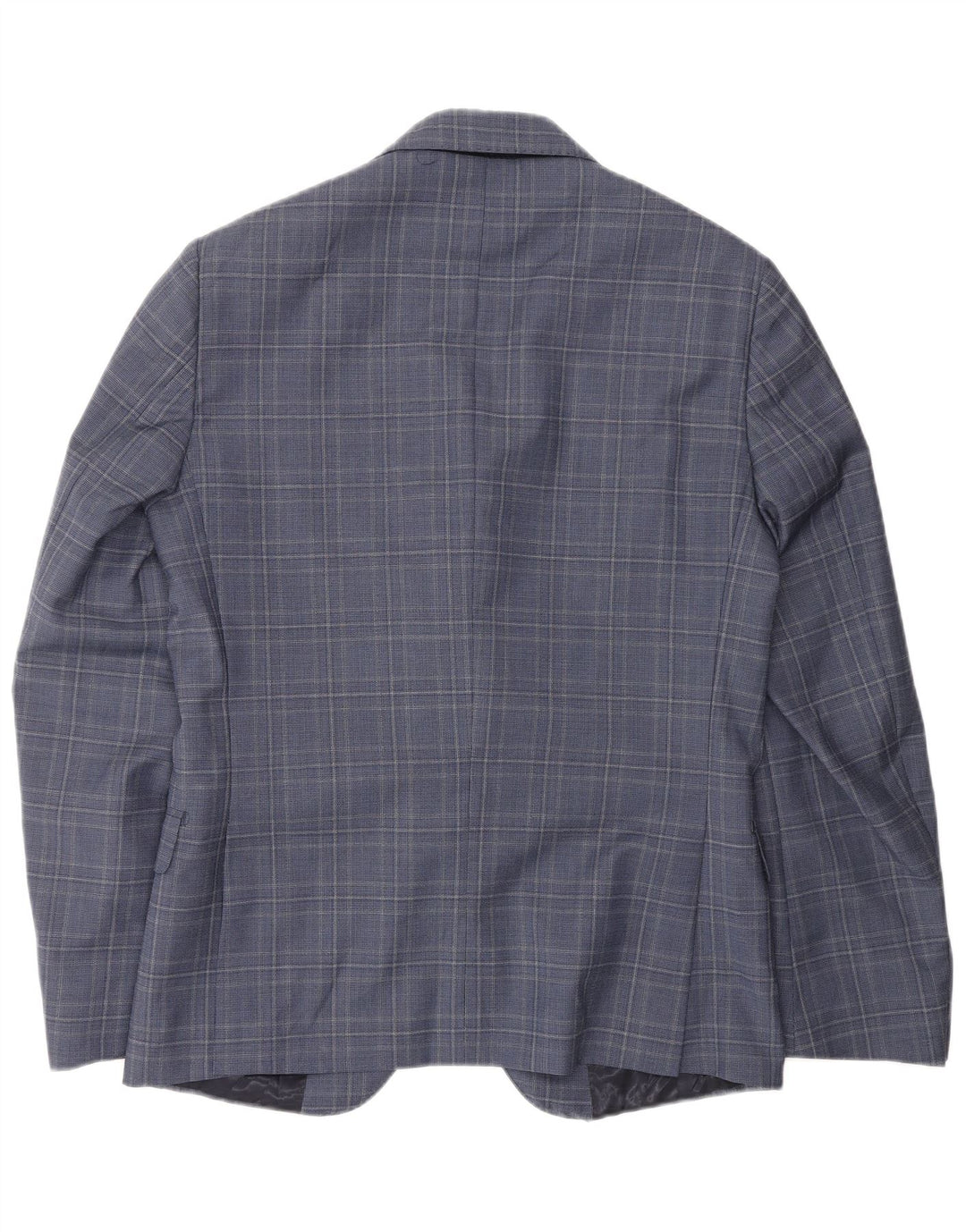 COVERI Mens 2 Button Blazer Jacket IT 48 Medium Navy Blue Check Wool