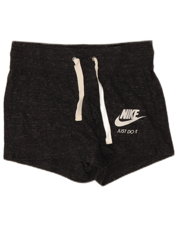 Nike Short de sport graphique pour femme UK 4 XS Gris chiné en coton