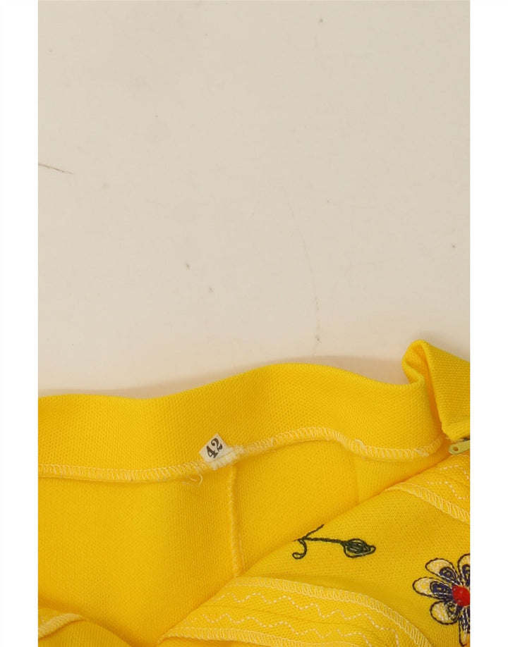 Robe Halter Femme Vintage IT 42 Floral Jaune Moyen