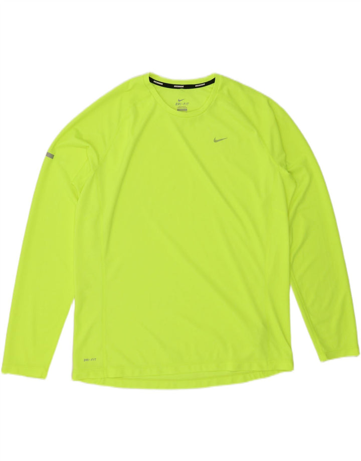 NIKE Haut Dri Fit à manches longues pour homme XL Vert Polyester