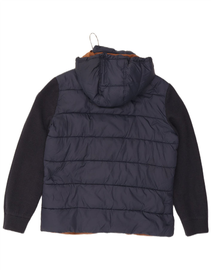 Fynch Hatton Veste matelassée à capuche pour homme UK 38 Bleu marine moyen Colourblock