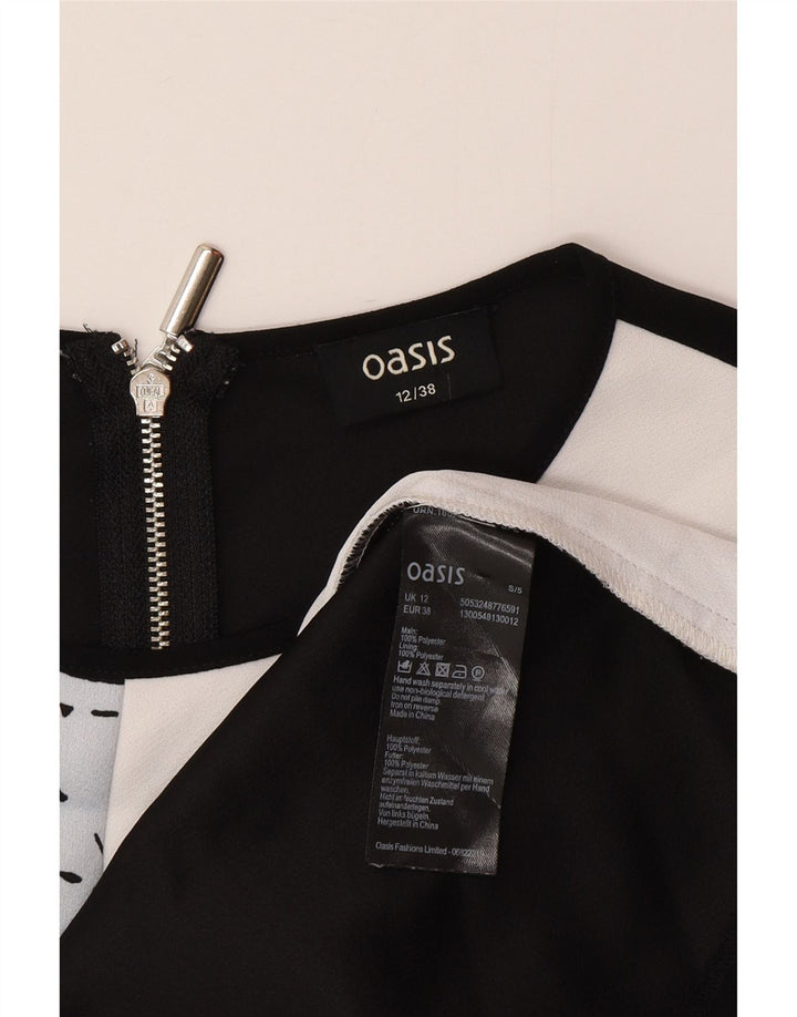 Oasis Robe fourreau à motif abstrait pour femme UK 12 Bleu moyen Colourblock