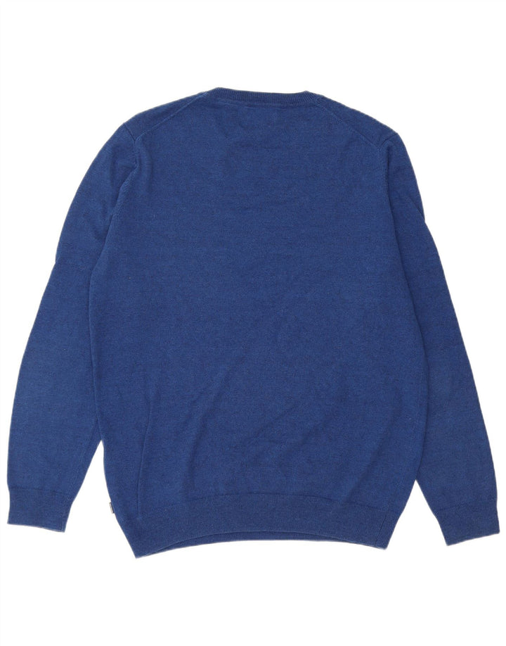 SUPERDRY Pull à col rond pour homme en coton bleu moyen