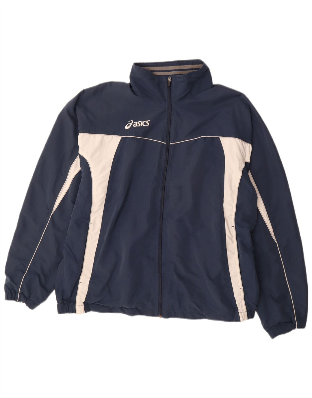 ASICS Veste de survêtement pour homme XL Bleu marine Colorblock Polyester