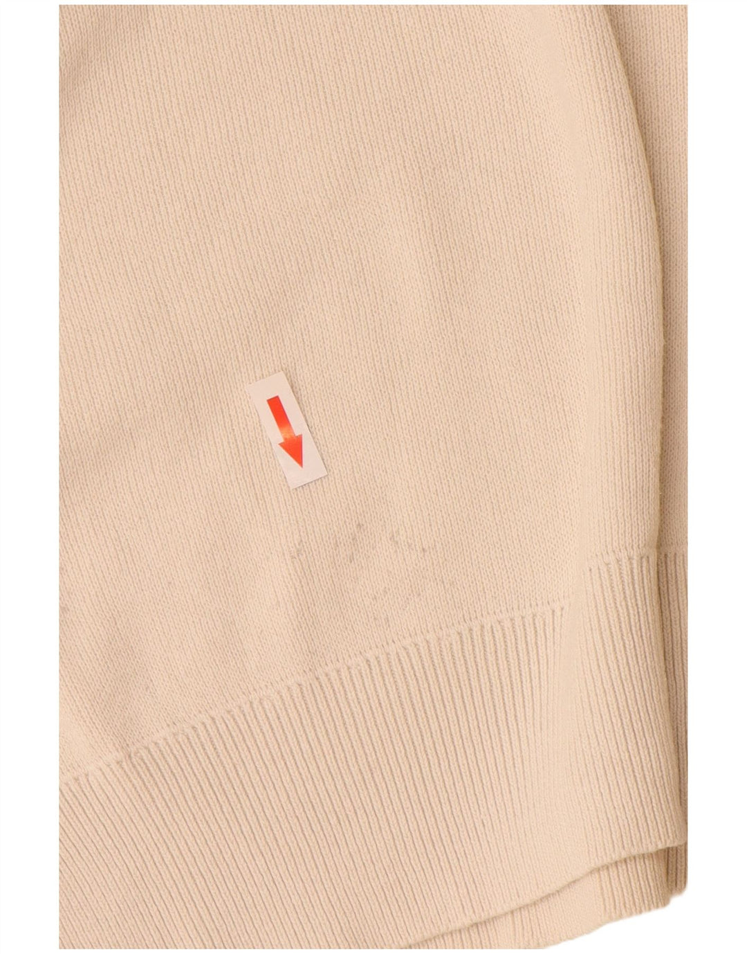 Zara Pull à col zippé pour homme Large en coton blanc cassé