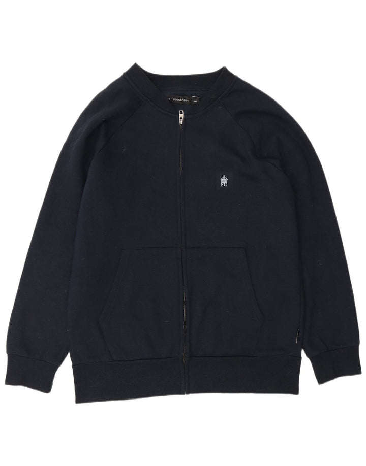 French Connection Veste de survêtement pour homme en coton bleu marine Taille L