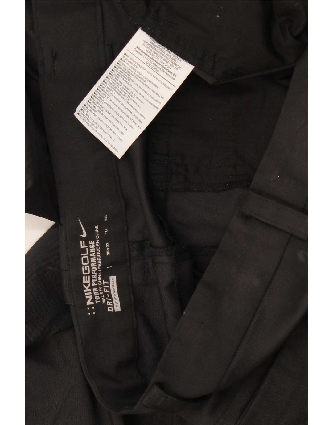 Nike Pantalon décontracté droit Dri Fit pour homme W38 L32 Noir Polyester