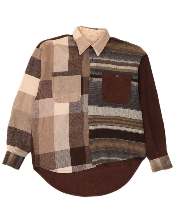 Vintage Mens Flannel Shirt Large Multicoloured Colourblock