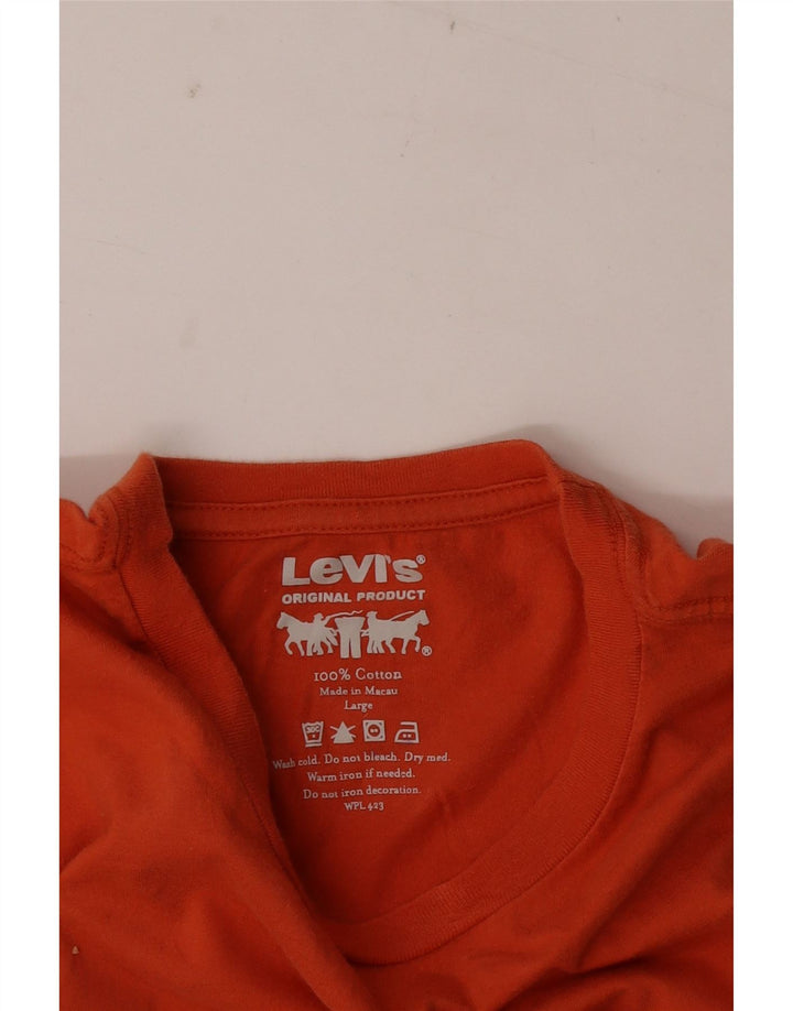 Levi's T-Shirt Graphique Homme Large Orange Coton