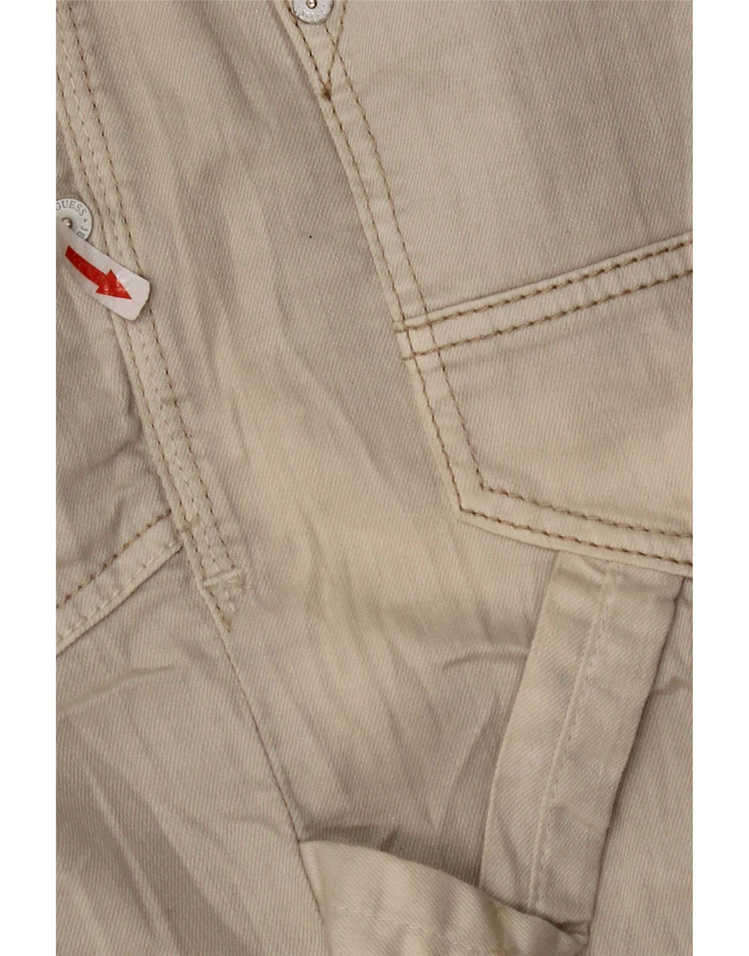 Guess Jupe Cargo En Denim Femme W28 Coton Beige Moyen