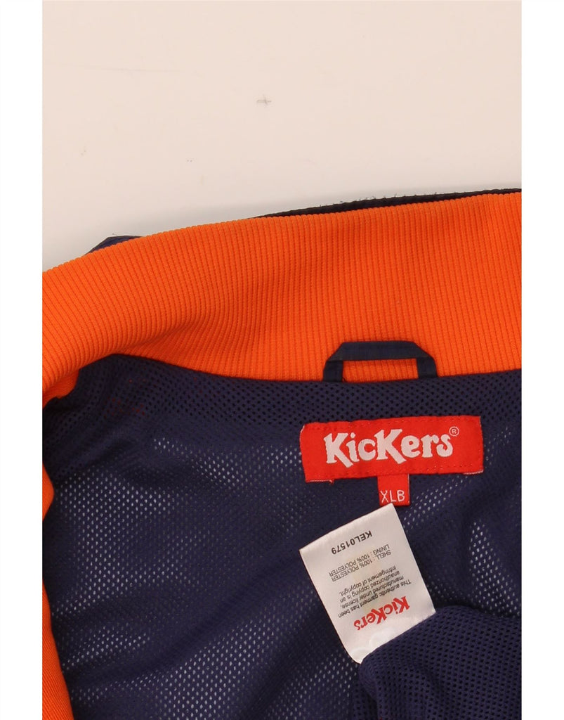 KICKERS Boys Windbreaker Jacket 15-16 Years XL Navy Blue Polyester Vintage Kickers and Second-Hand Kickers from Messina Hembry 