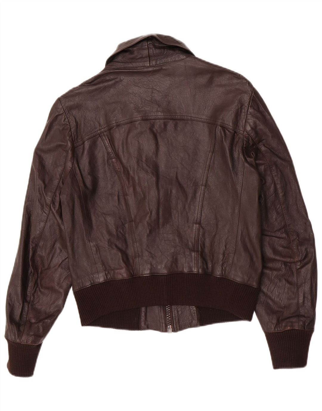 veste en cuir bomber homme vintage IT 48 cuir marron moyen