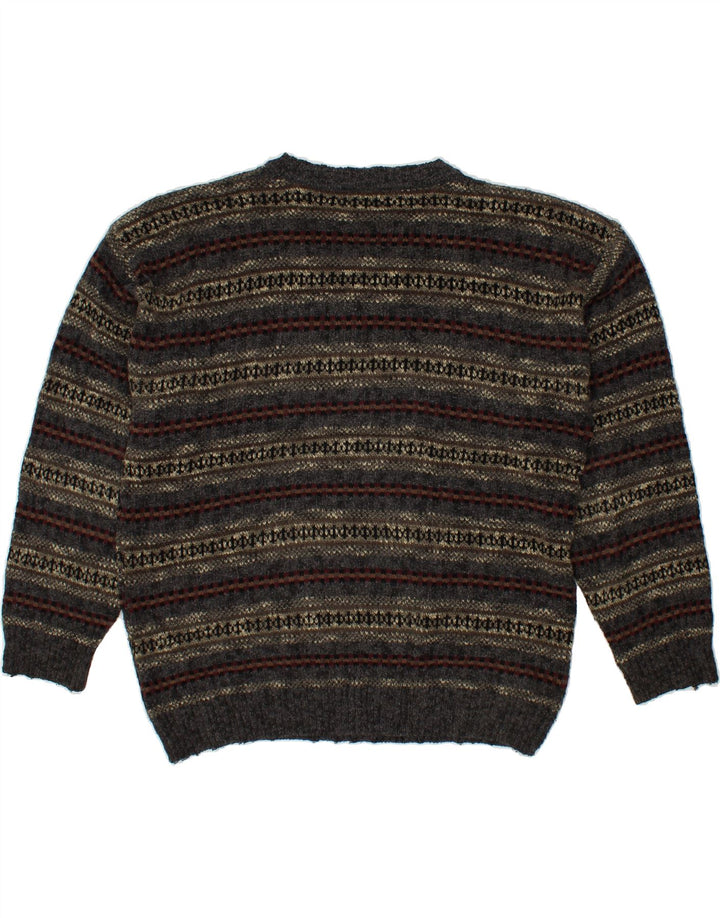 DOCKERS Pull Col Rond Homme Gris Moyen Fair Isle Acrylique