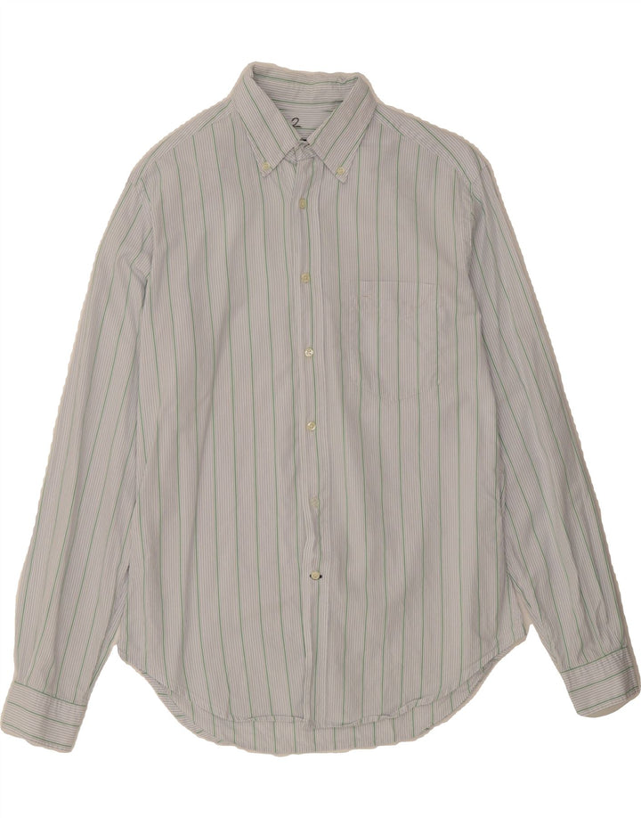 MASSIMO DUTTI Mens Shirt Size 40 Medium Blue Striped Cotton Vintage Massimo Dutti and Second-Hand Massimo Dutti from Messina Hembry 