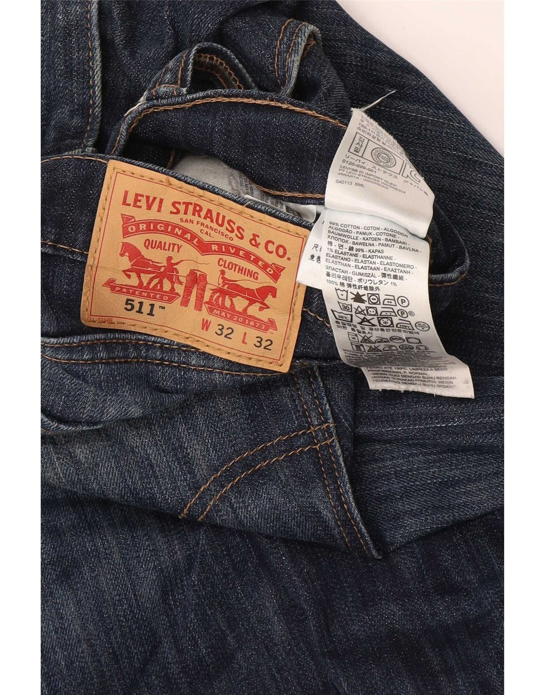 Levi's Jean Slim 511 Homme W32 L32 Bleu Marine Coton