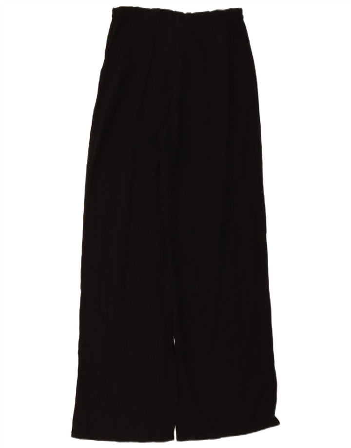 ZARA Pantalon large taille haute pour femme UK 4 XS W24 L11 Noir