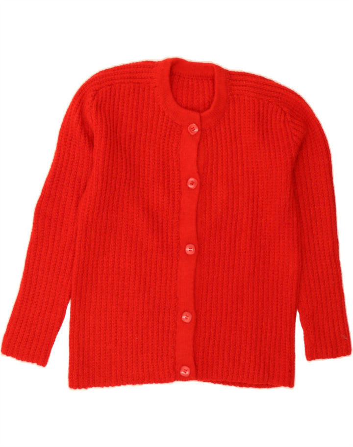 VINTAGE Womens Cardigan Sweater UK 14 Medium Red Vintage Vintage and Second-Hand Vintage from Messina Hembry 