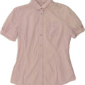 WOOLRICH Womens Short Sleeve Shirt UK 12 Medium Pink Vintage Woolrich and Second-Hand Woolrich from Messina Hembry 