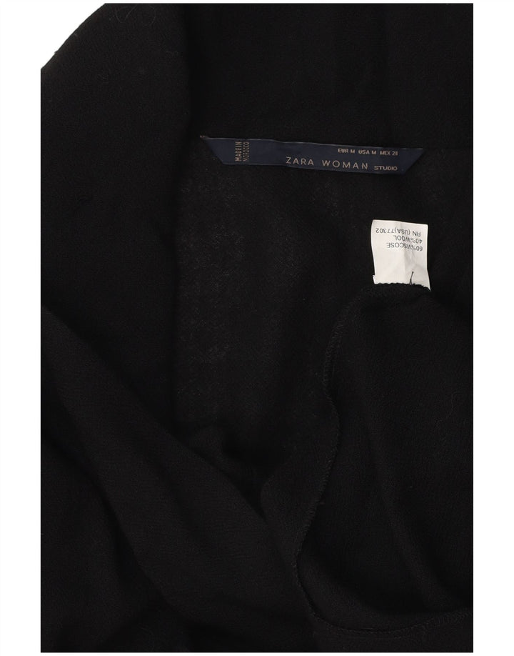 Zara Cardigan Femme Pull UK 14 Medium Noir Viscose
