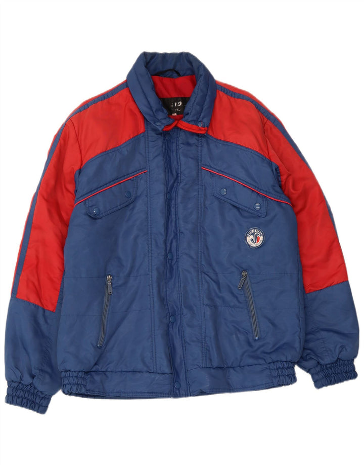 veste matelassée homme vintage IT 52 XL Bleu Colourblock Polyester