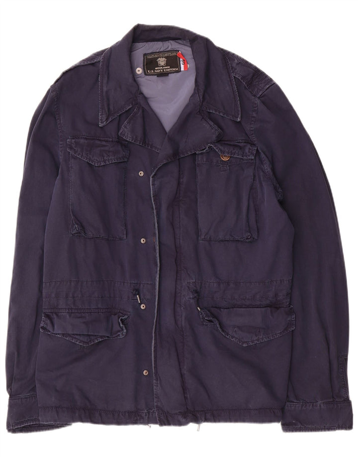 veste utilitaire homme vintage UK 42 XL Nylon bleu marine