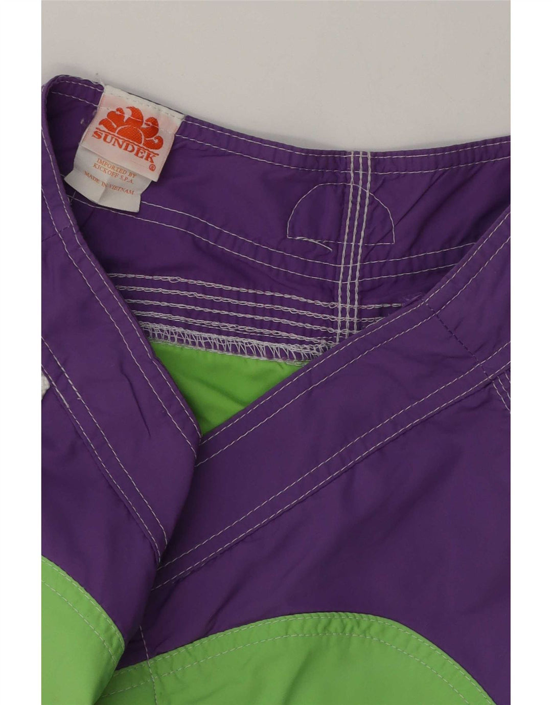 Sundek Short de bain pour femme UK 10 Petit Vert Colorblock Polyester